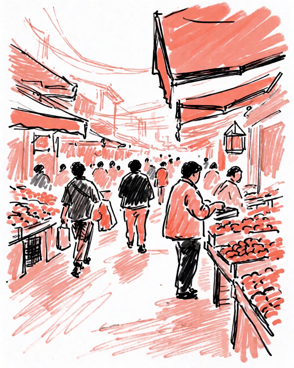 a busy market street