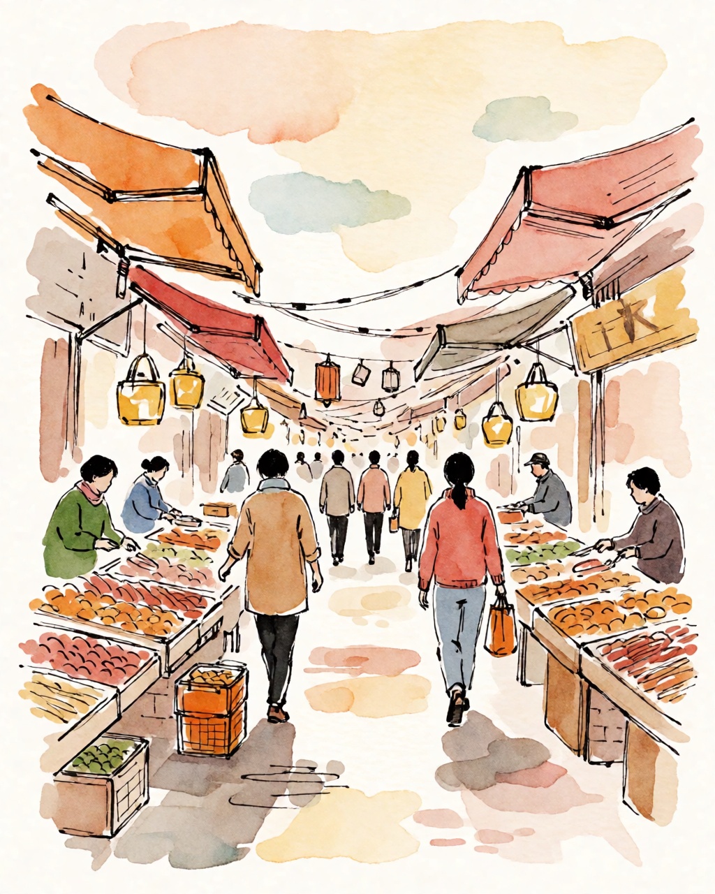 a busy market street