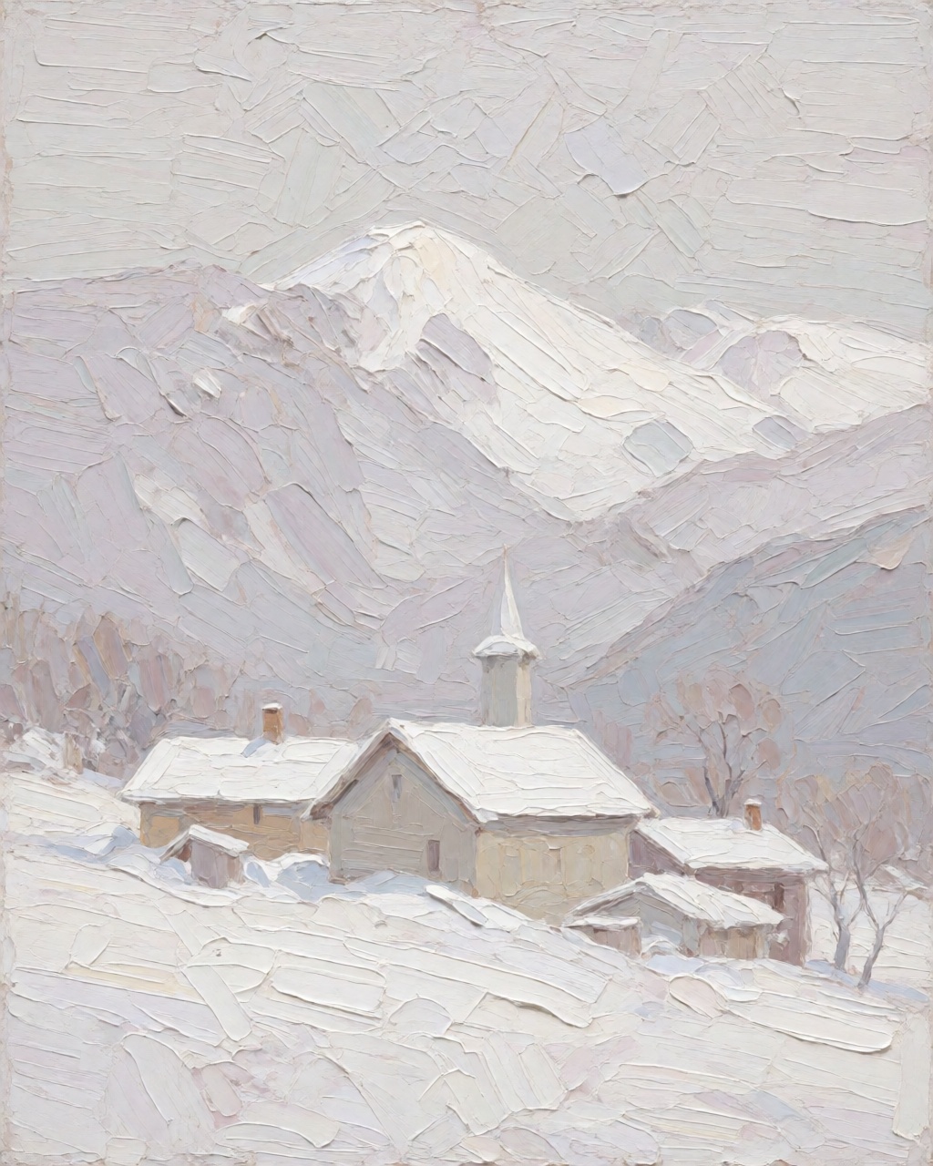a snowy mountain village