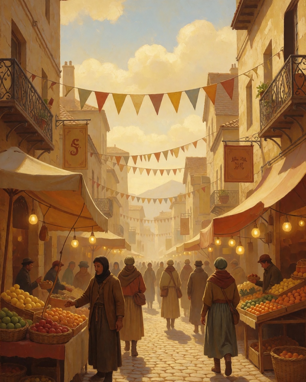 a busy market street