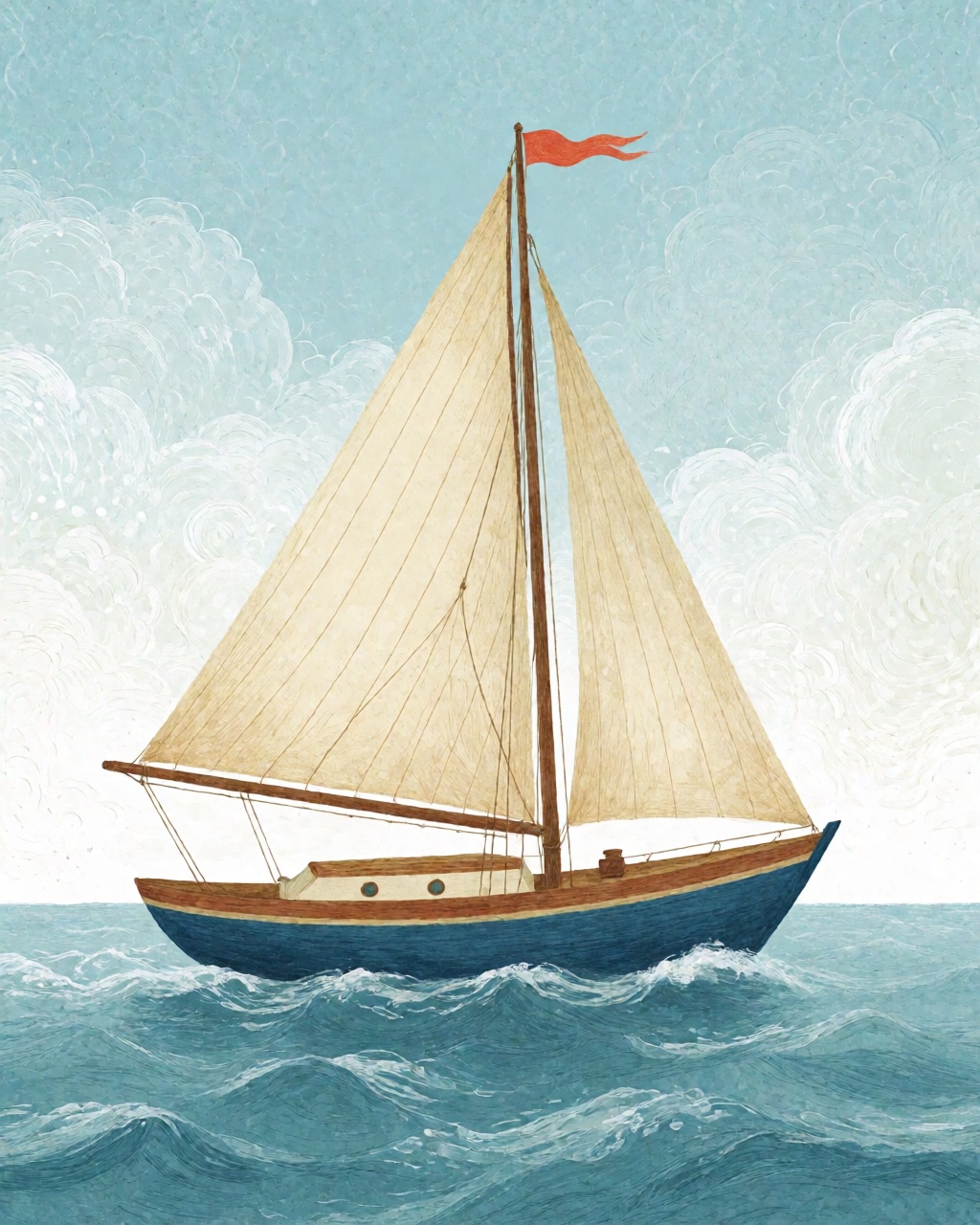 a sailboat on a calm sea