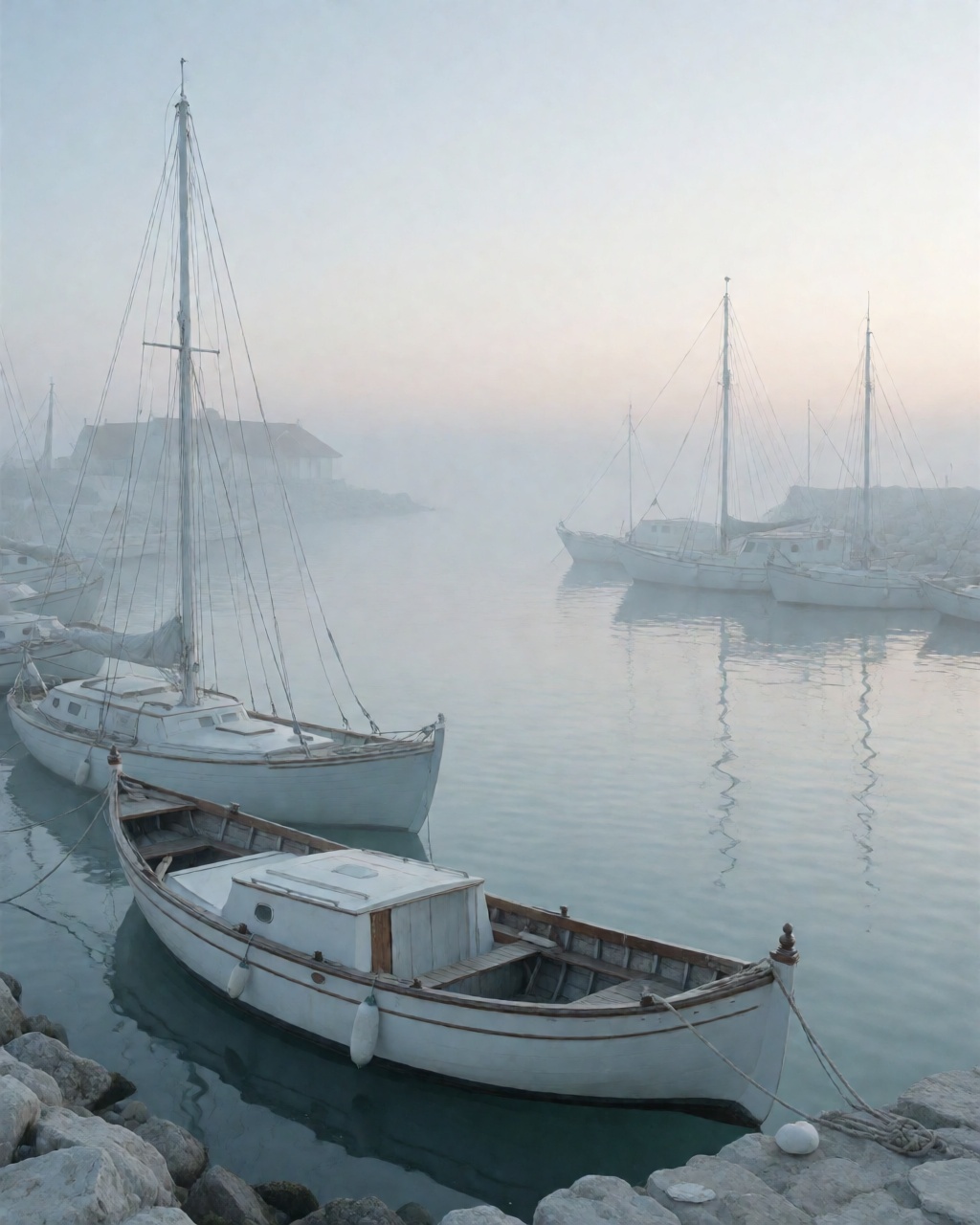 a harbor at dawn