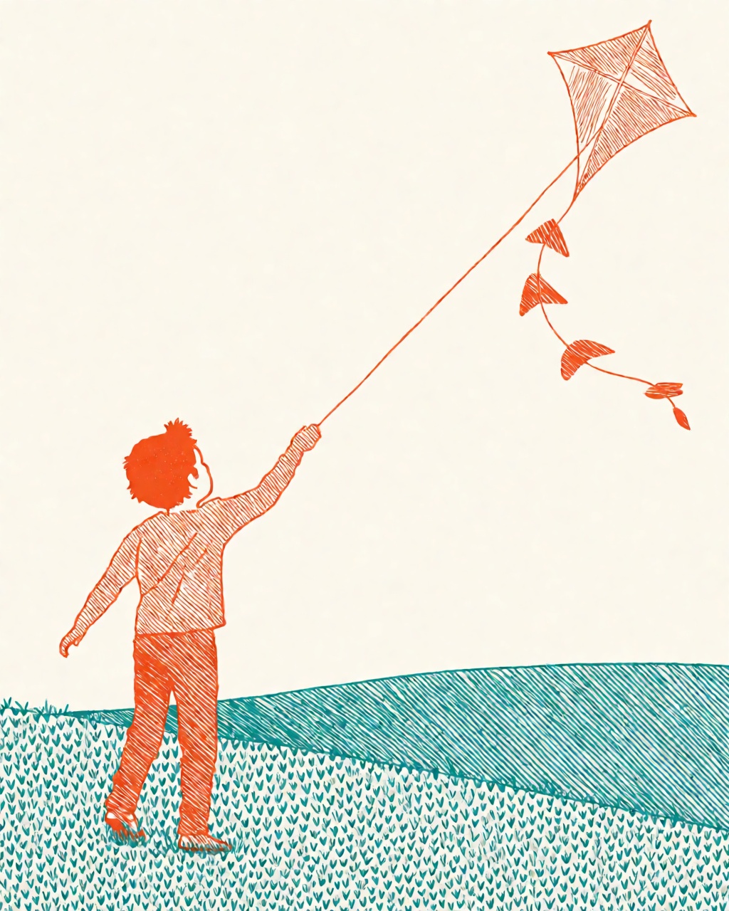 a child flying a kite