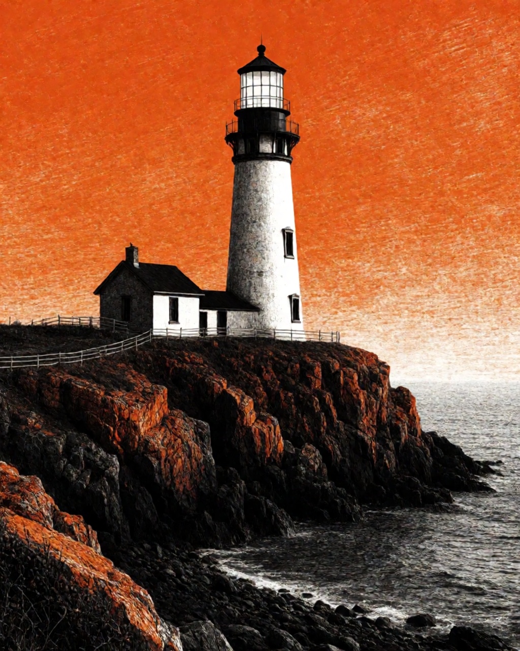 a lighthouse on a rocky cliff