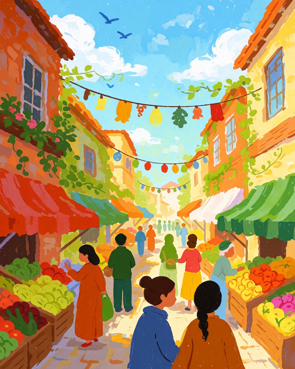 a busy market street