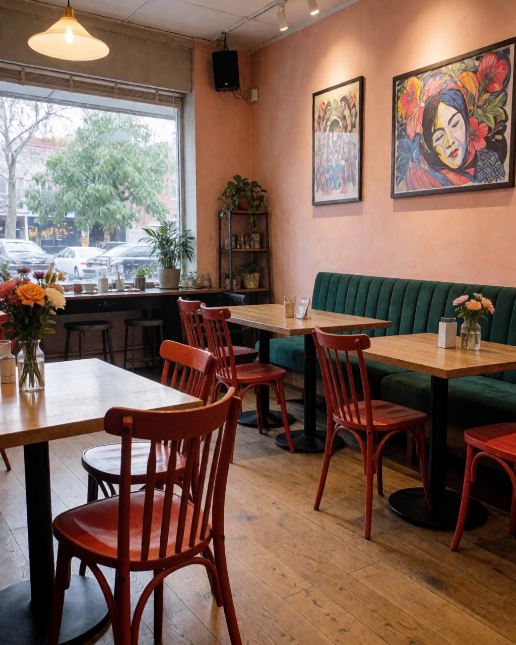 a cozy cafe interior