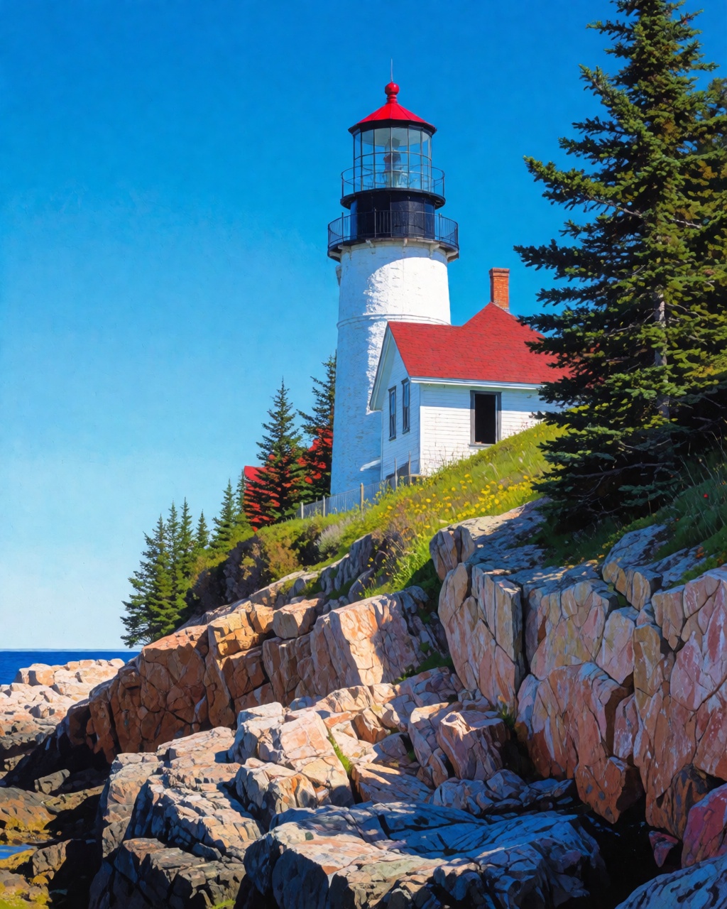 a lighthouse on a rocky cliff