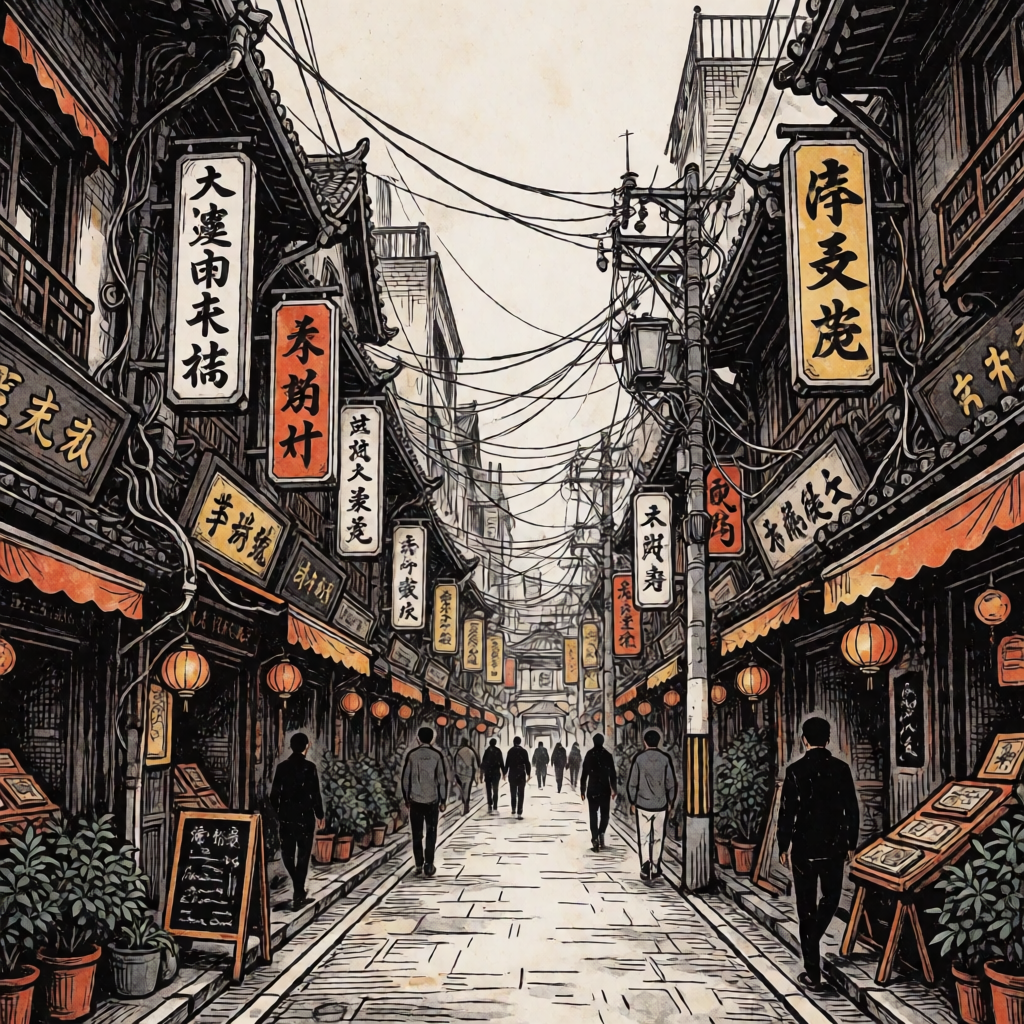 Ornate Ink Woodblock