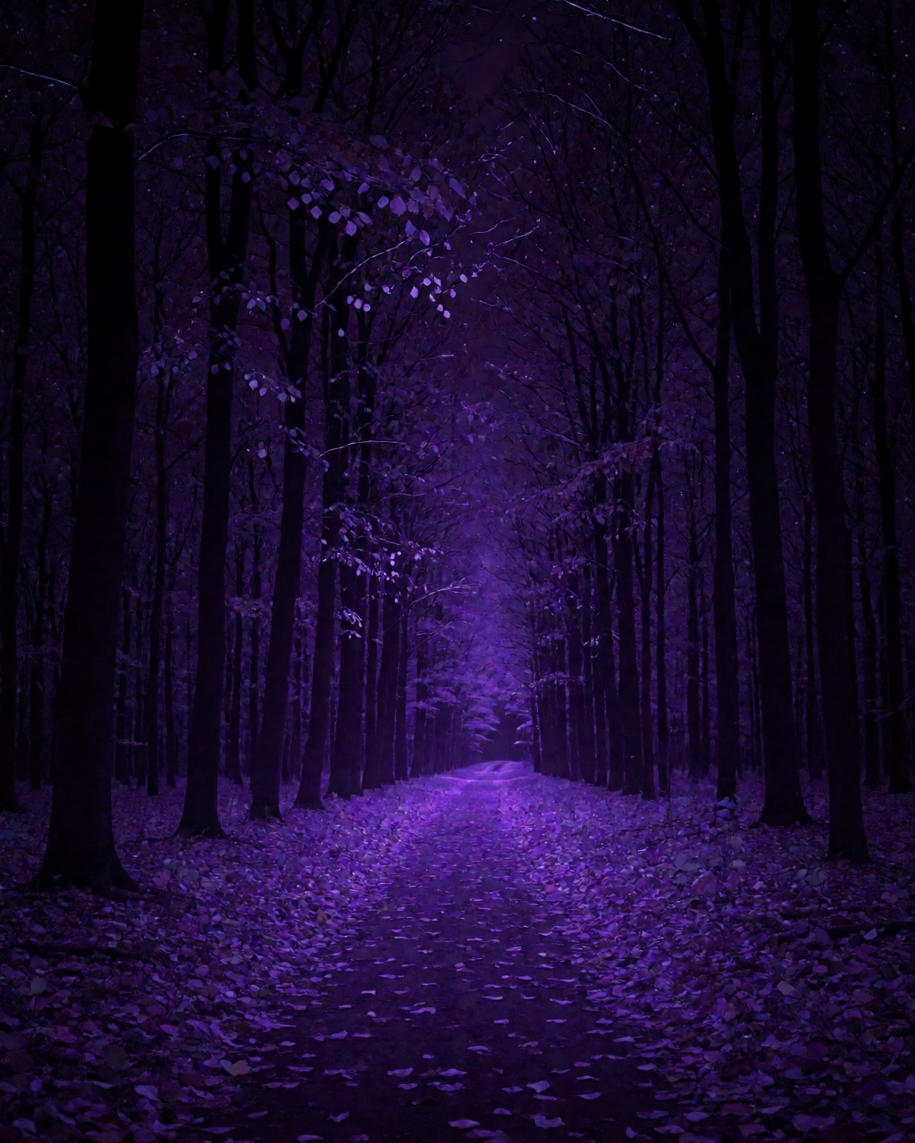 a quiet forest path in autumn