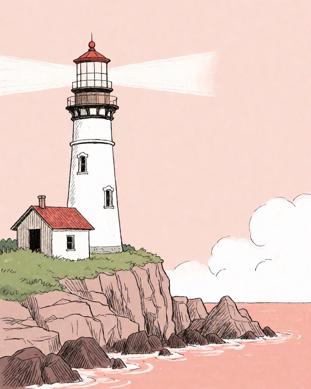 a lighthouse on a rocky cliff
