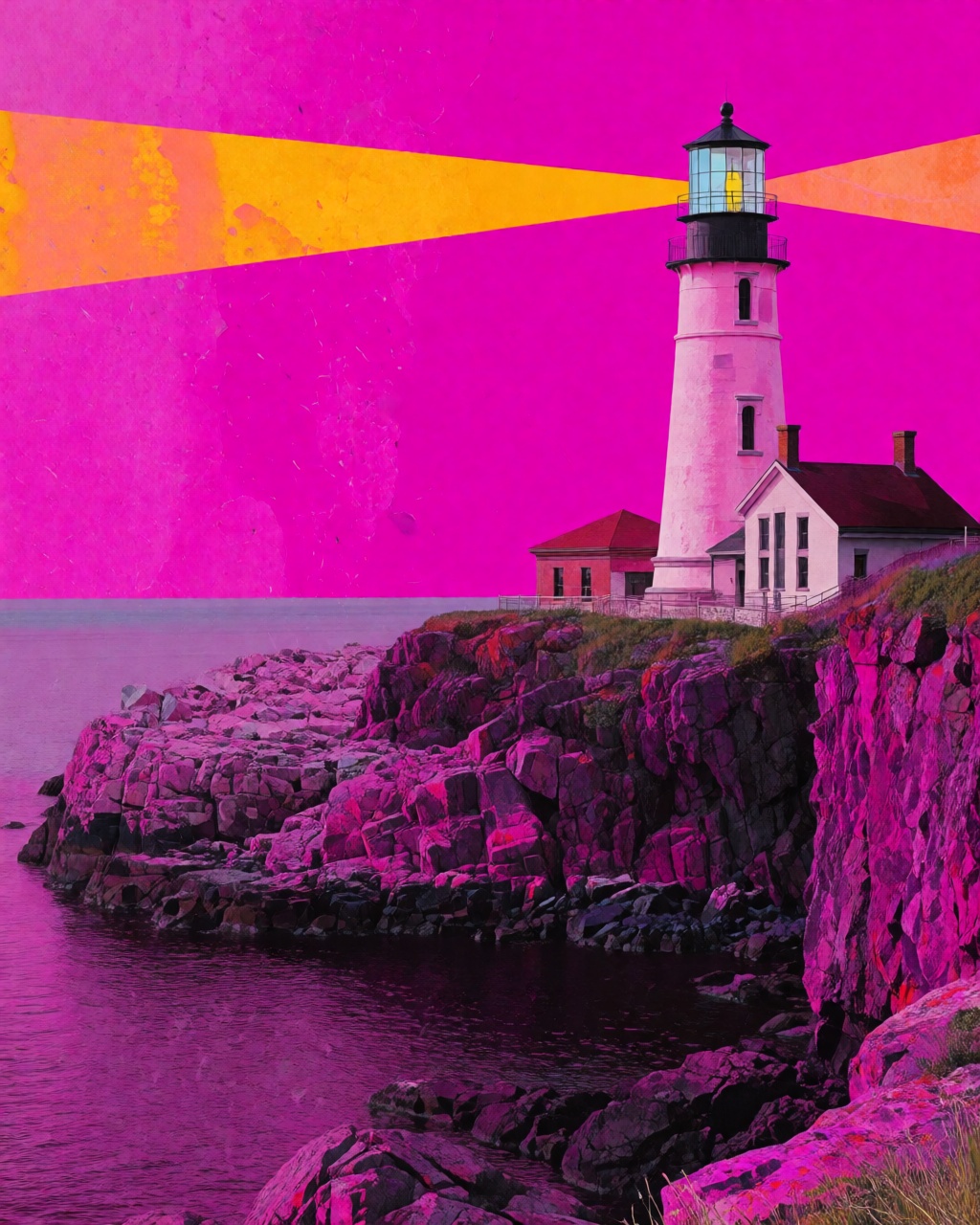 a lighthouse on a rocky cliff