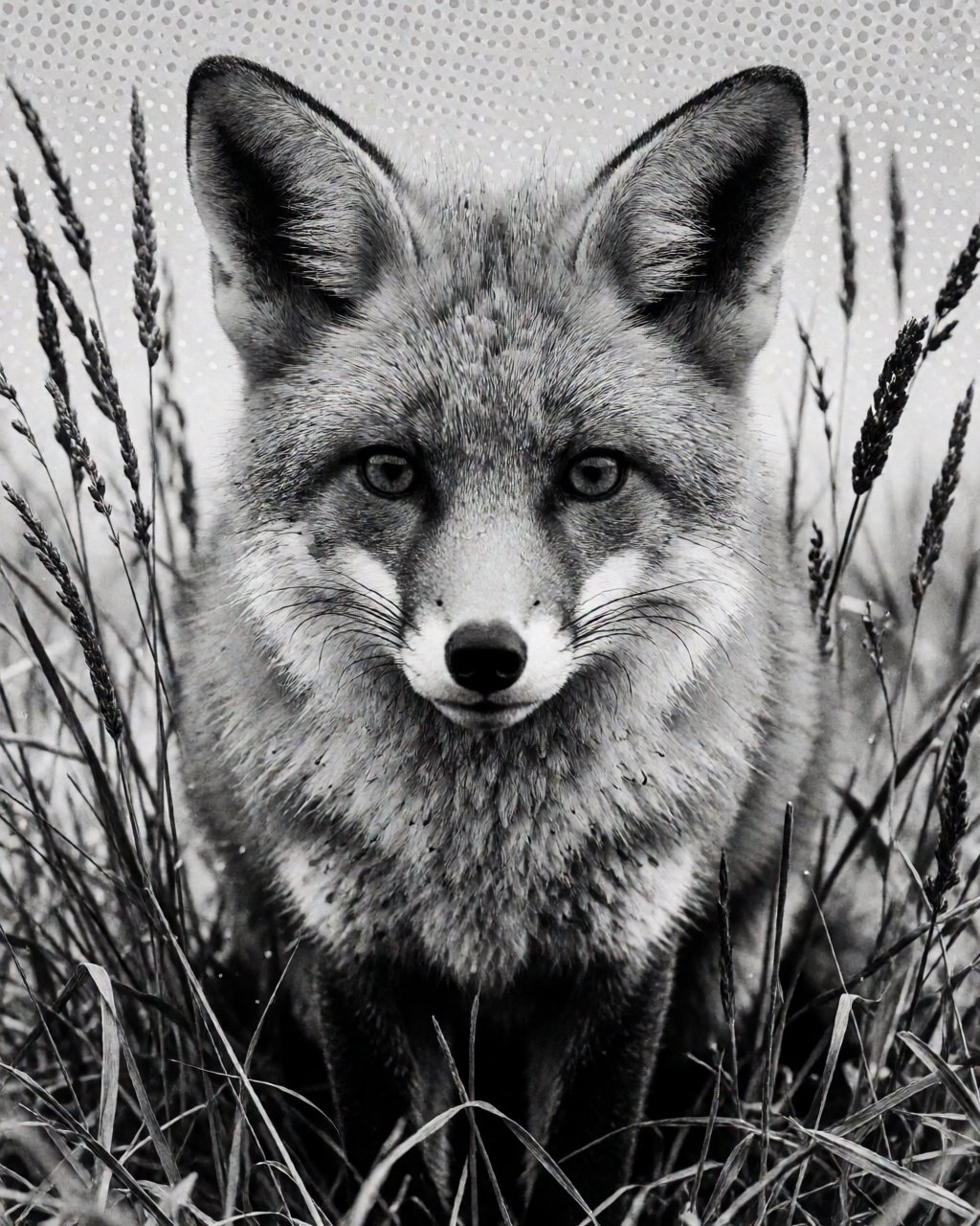 a red fox in tall grass