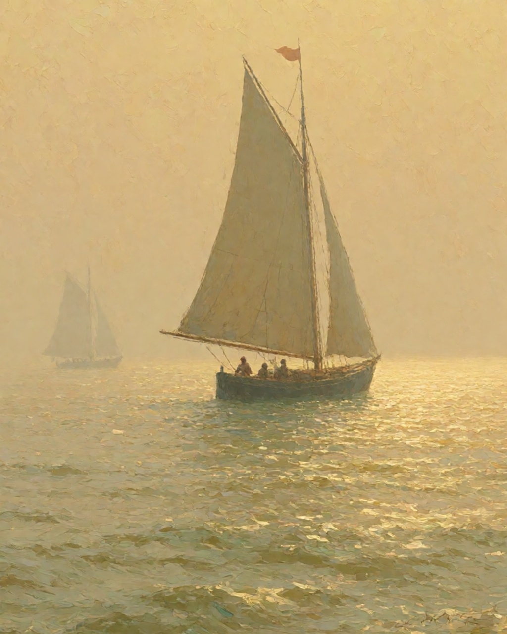 a sailboat on a calm sea
