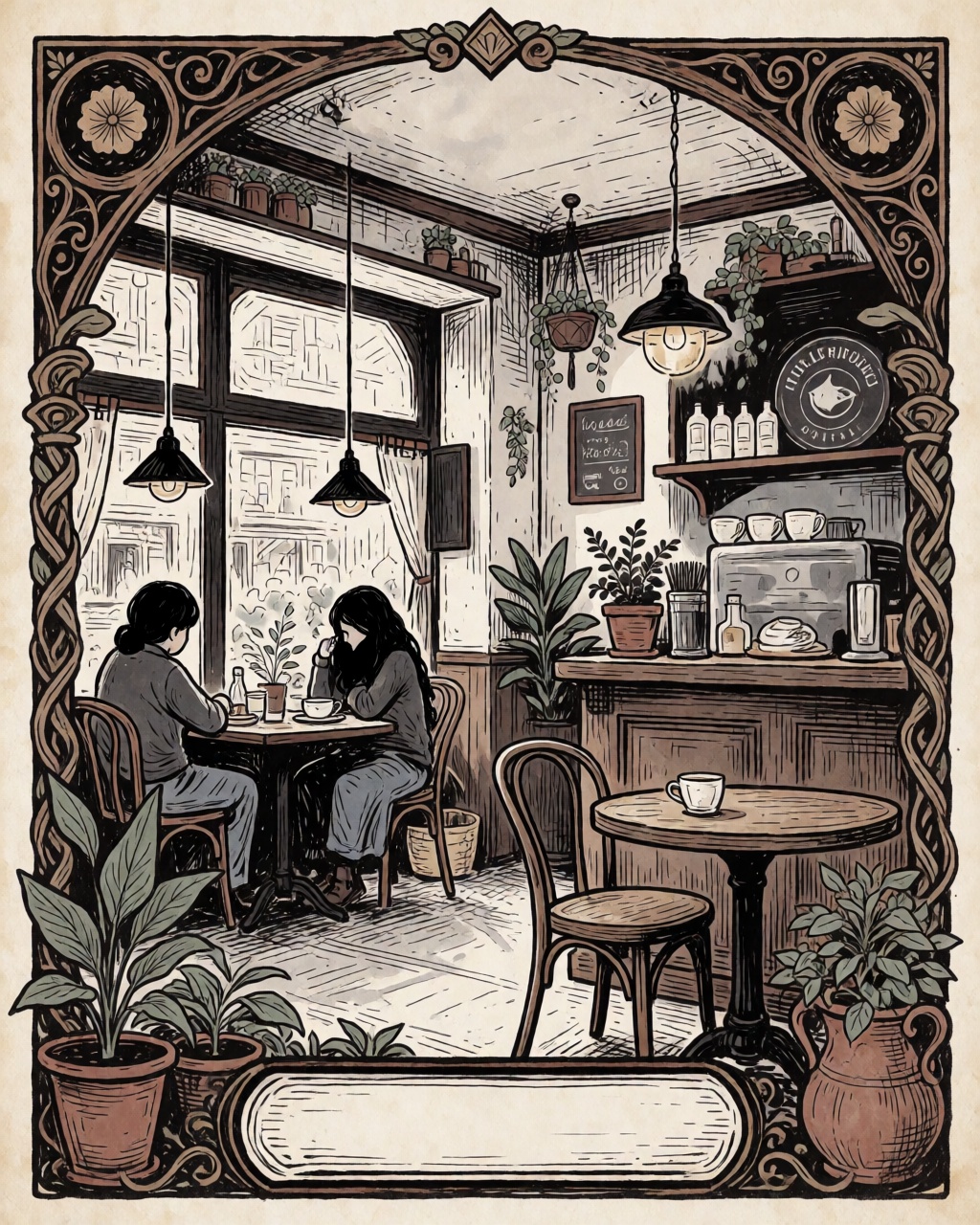 a cozy cafe interior