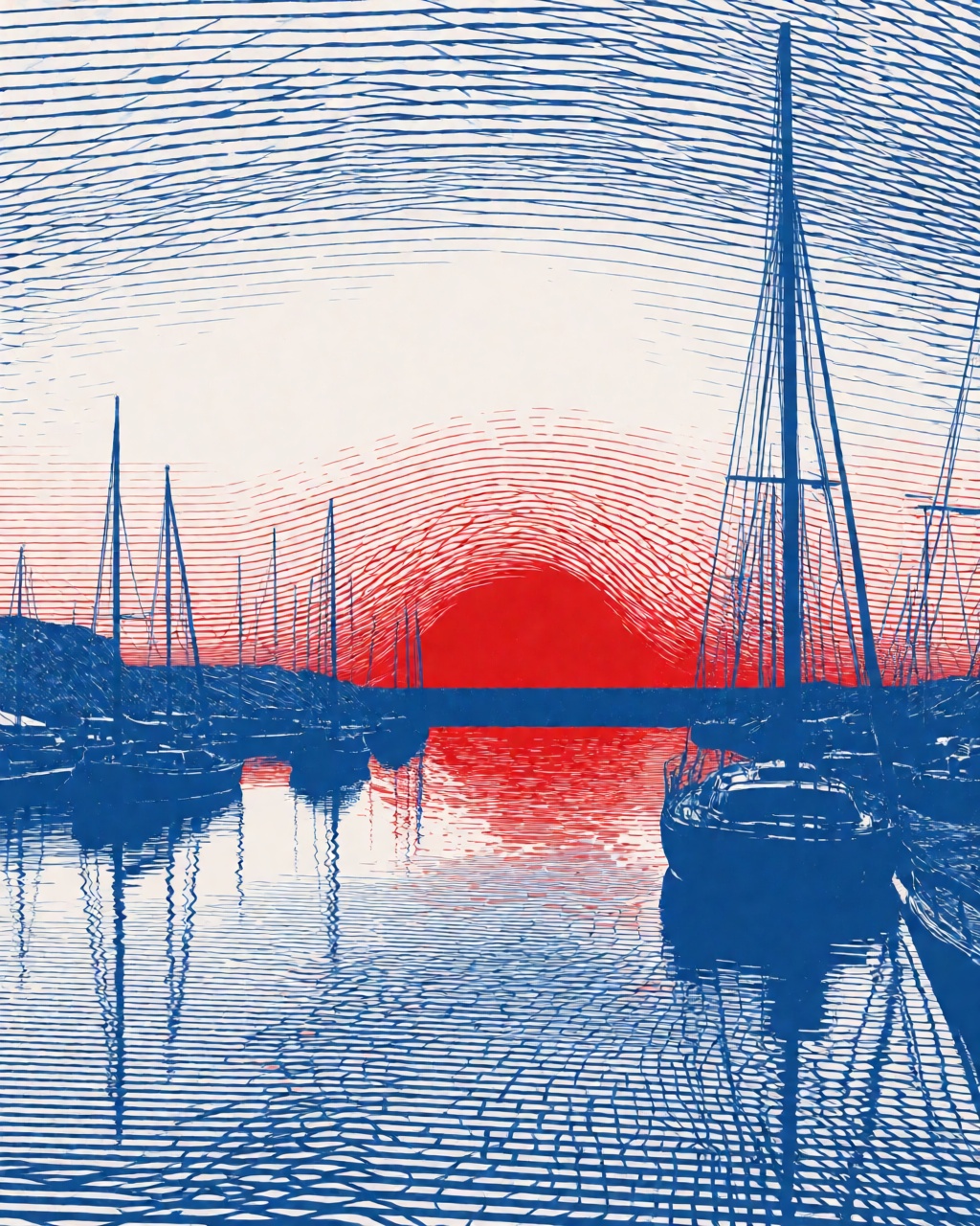 a harbor at dawn