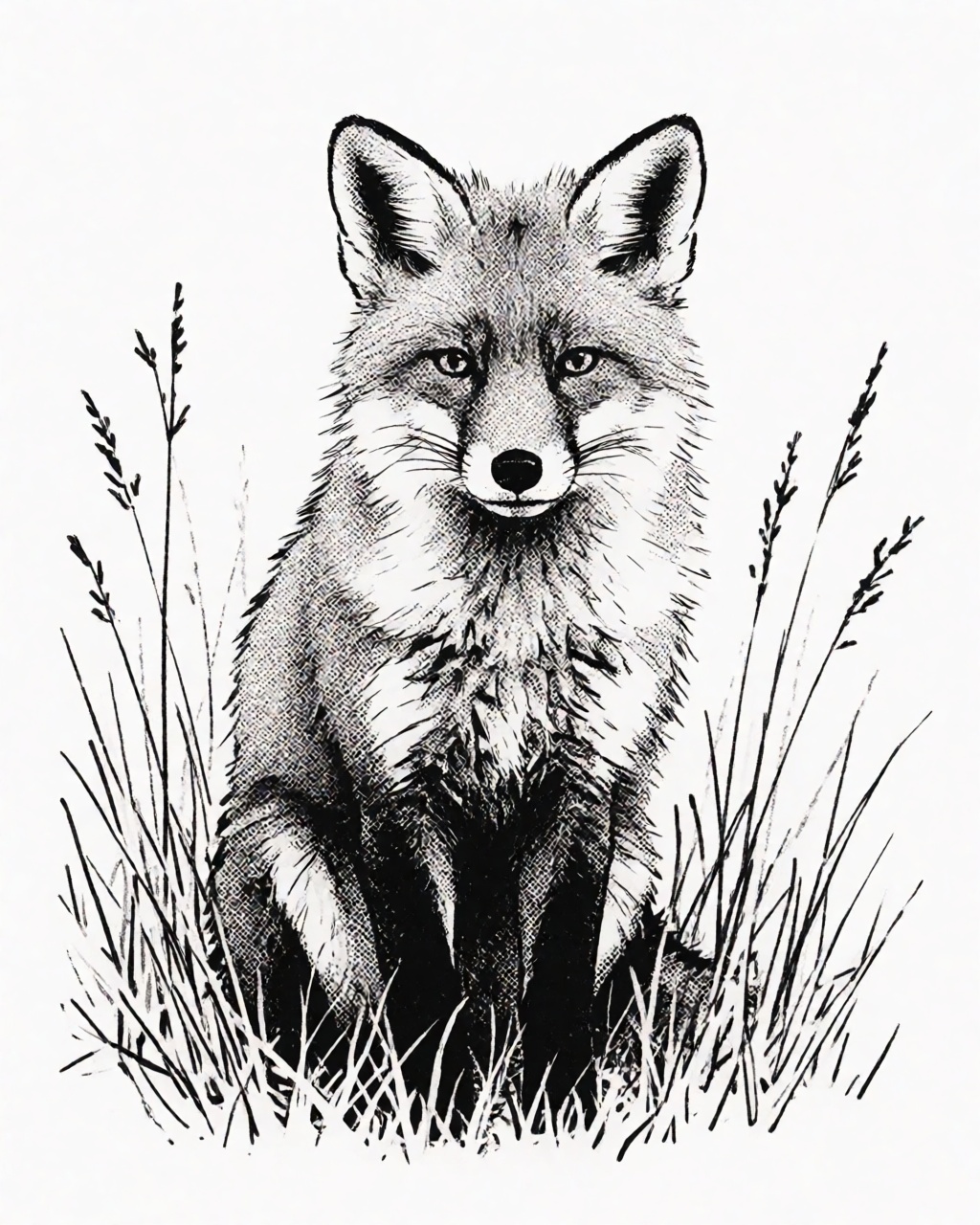 a red fox in tall grass