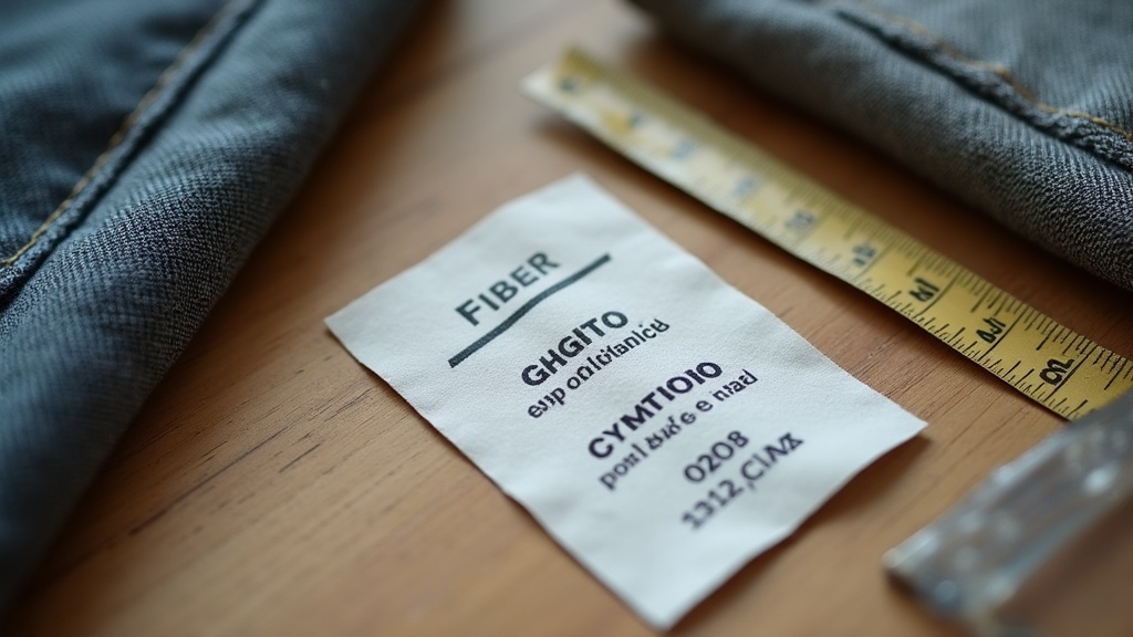 Etiqueta de composición y gramaje de tejido para uniforme casual