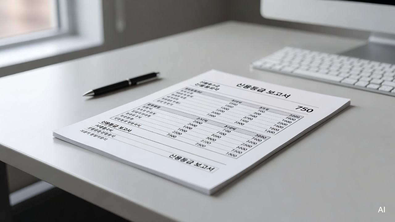 credit score report document with numbers on a clean office desk