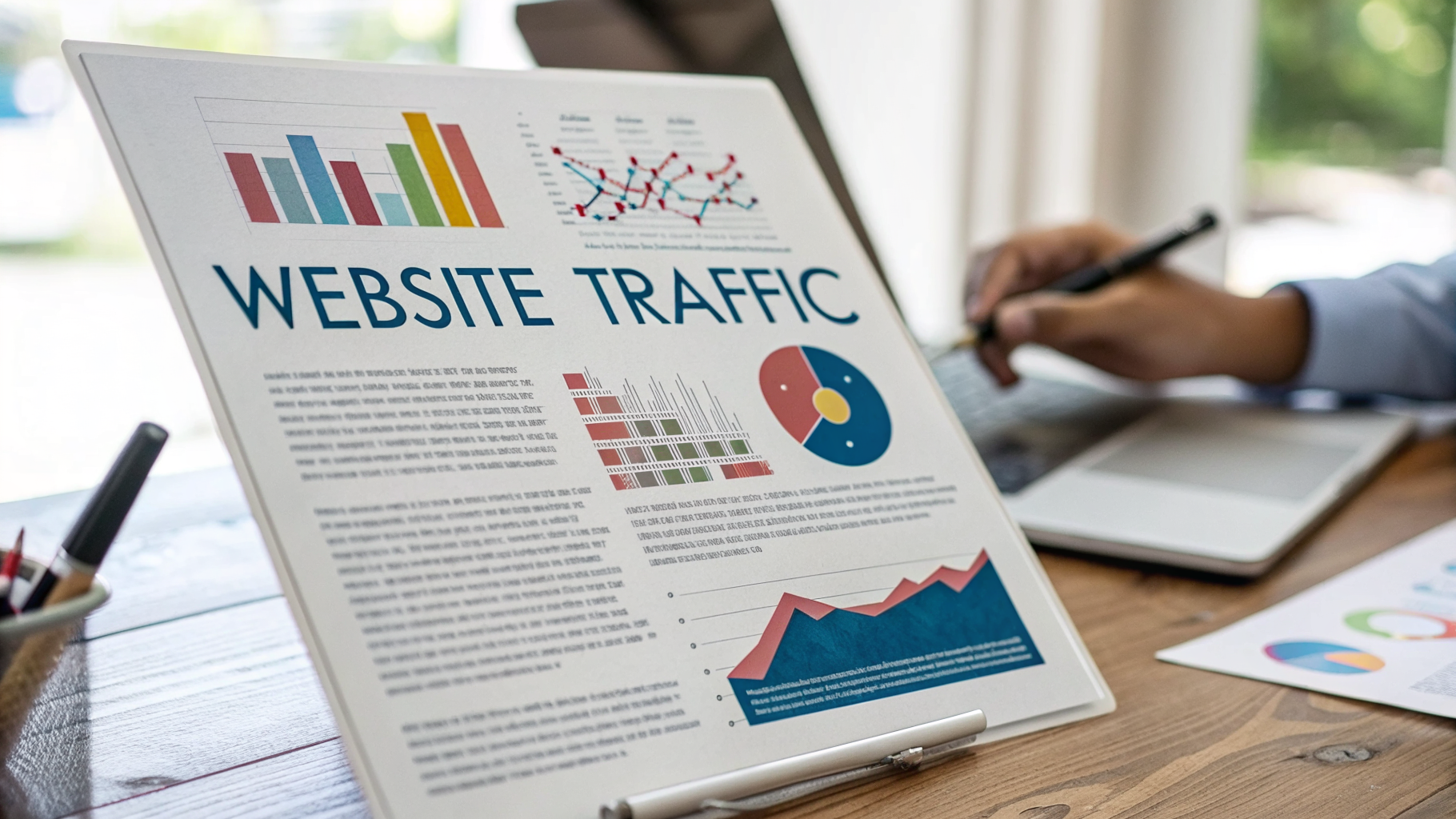 Professional infographic explaining view website traffic