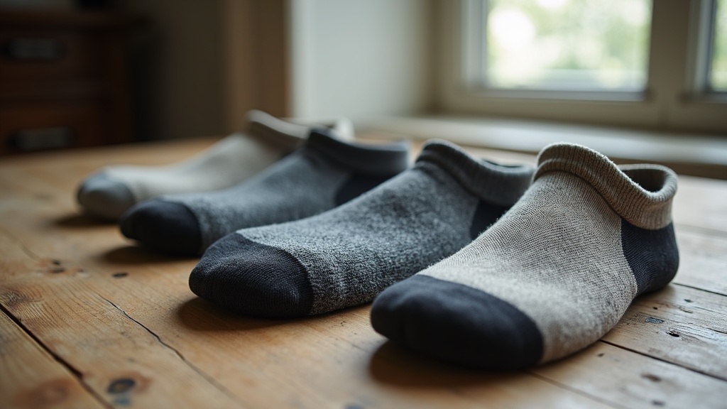 Calcetines de trabajo secándose al aire tras el lavado