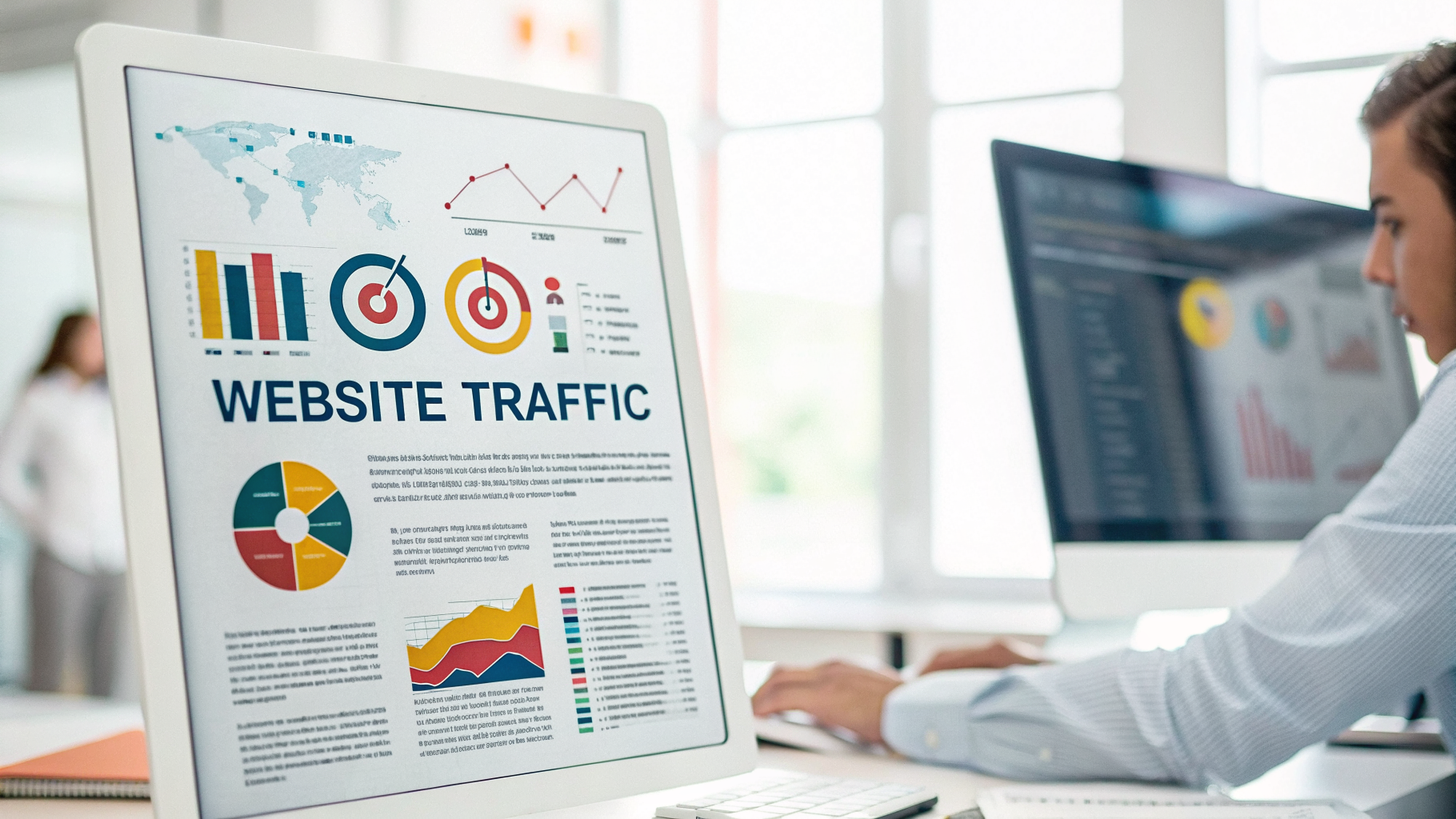 Professional infographic explaining view website traffic