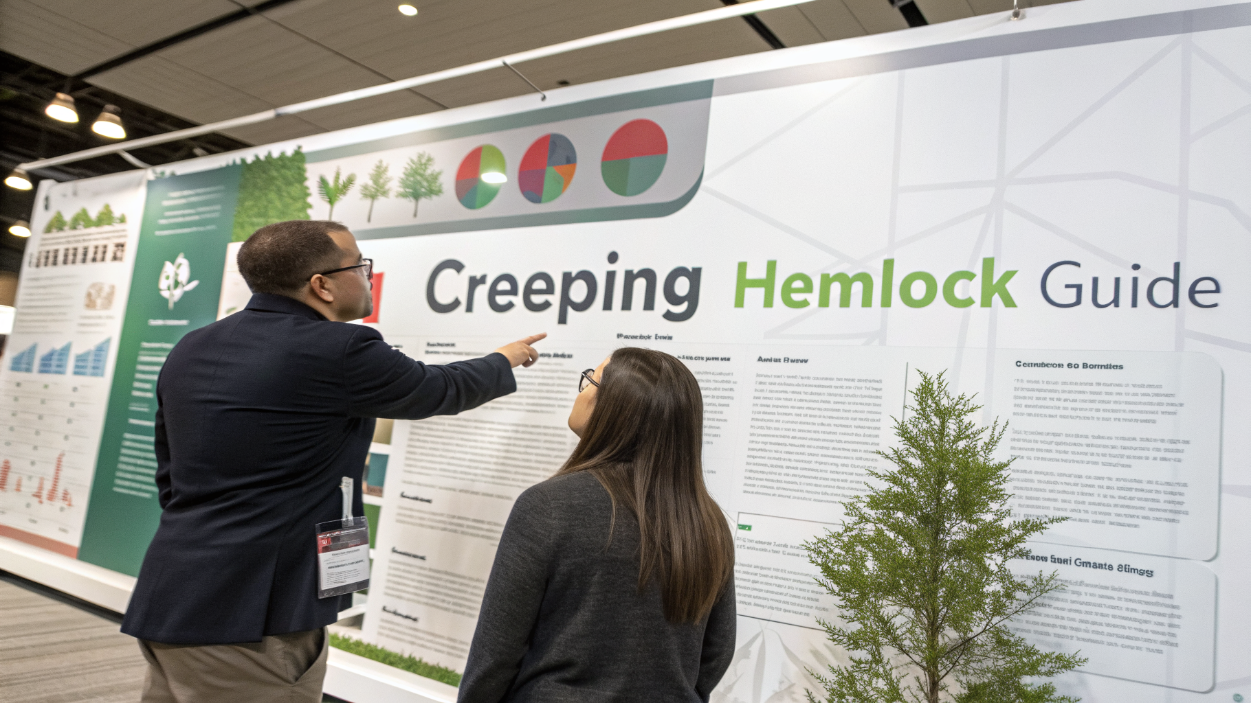 Professional infographic explaining creeping hemlock guide