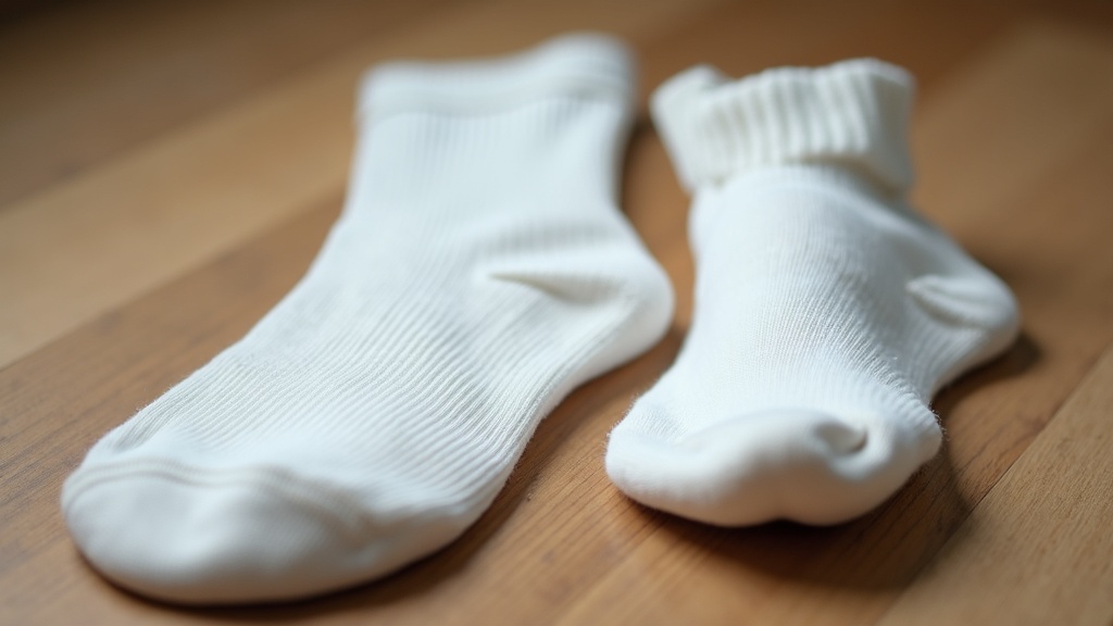Wet cotton work sock compared to a dry one