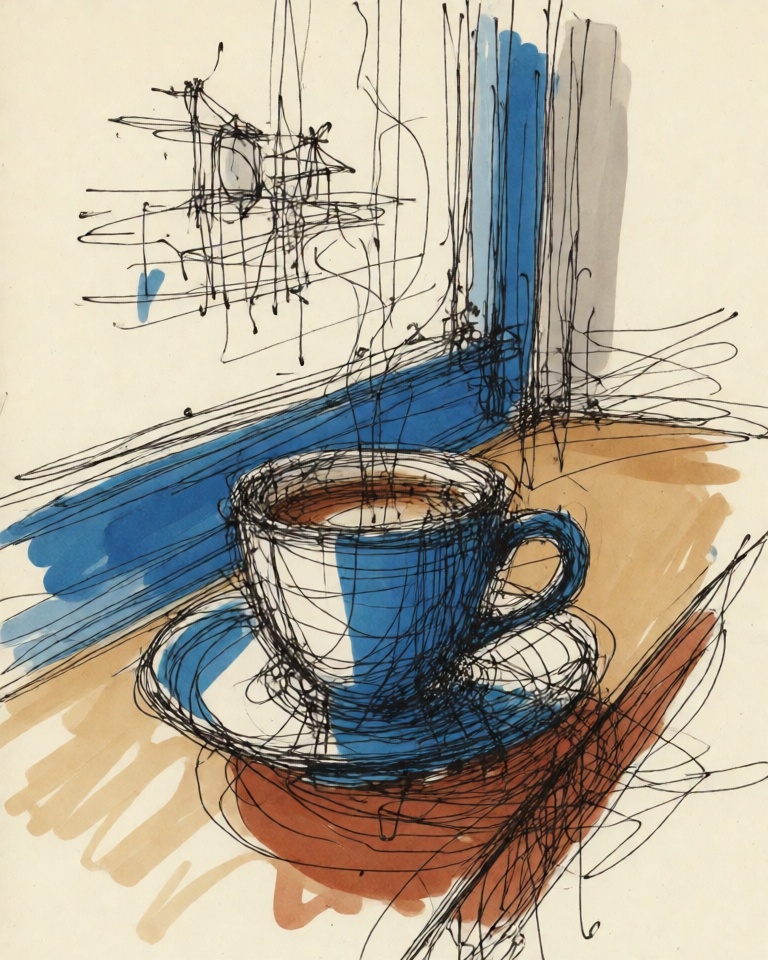 expressive ink sketch style