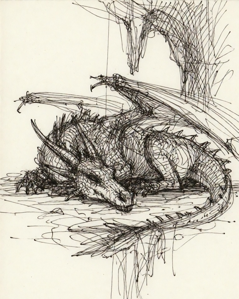 expressive ink sketch style