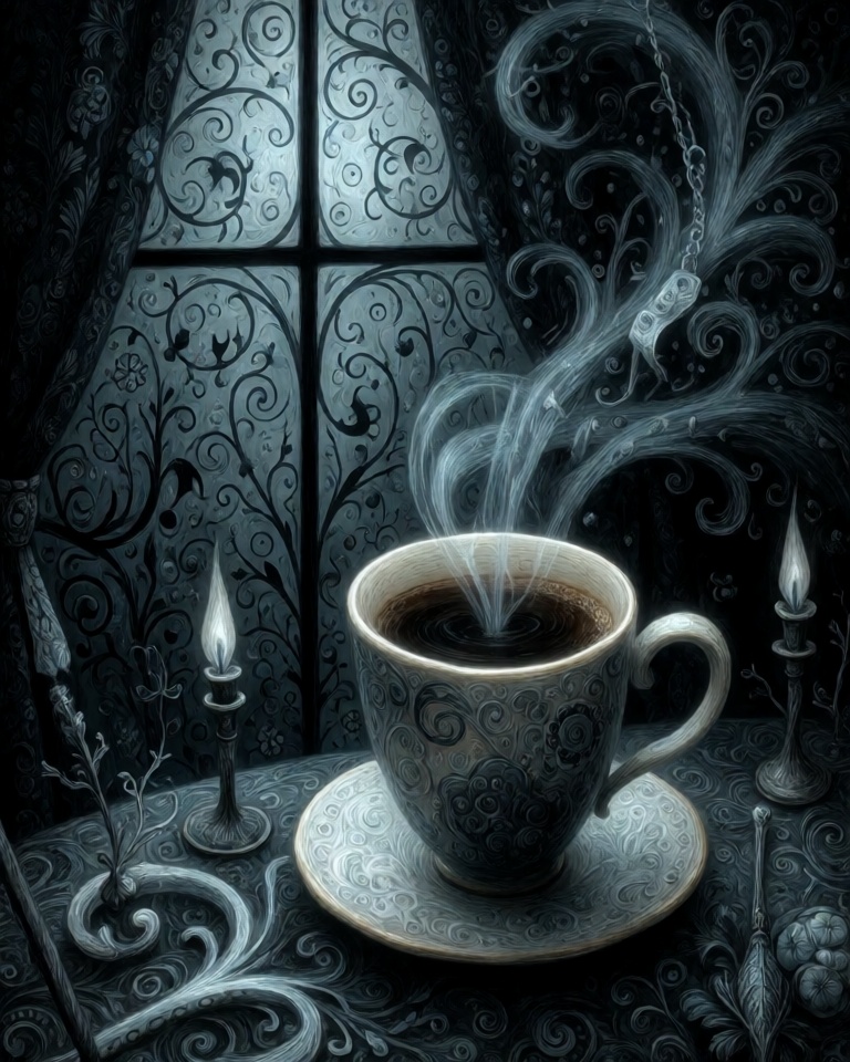 dark swirling gothic whimsy style
