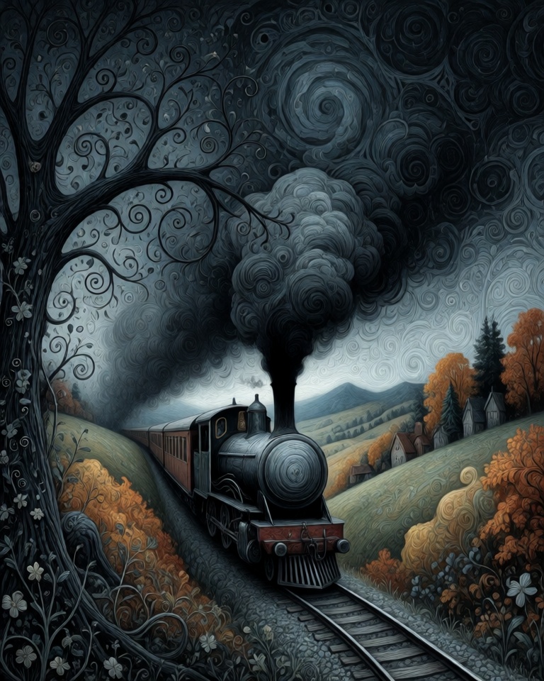 dark swirling gothic whimsy style
