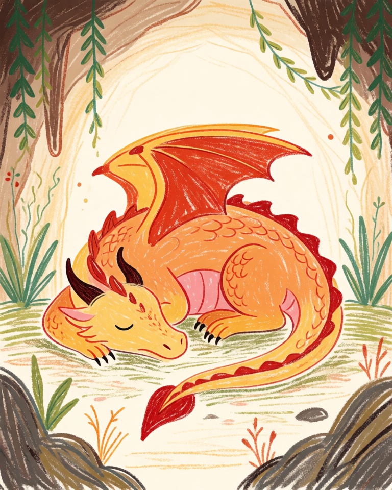 warm crayon storybook style