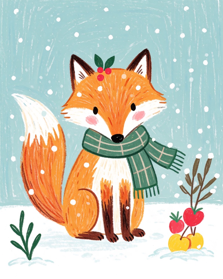 warm crayon storybook style