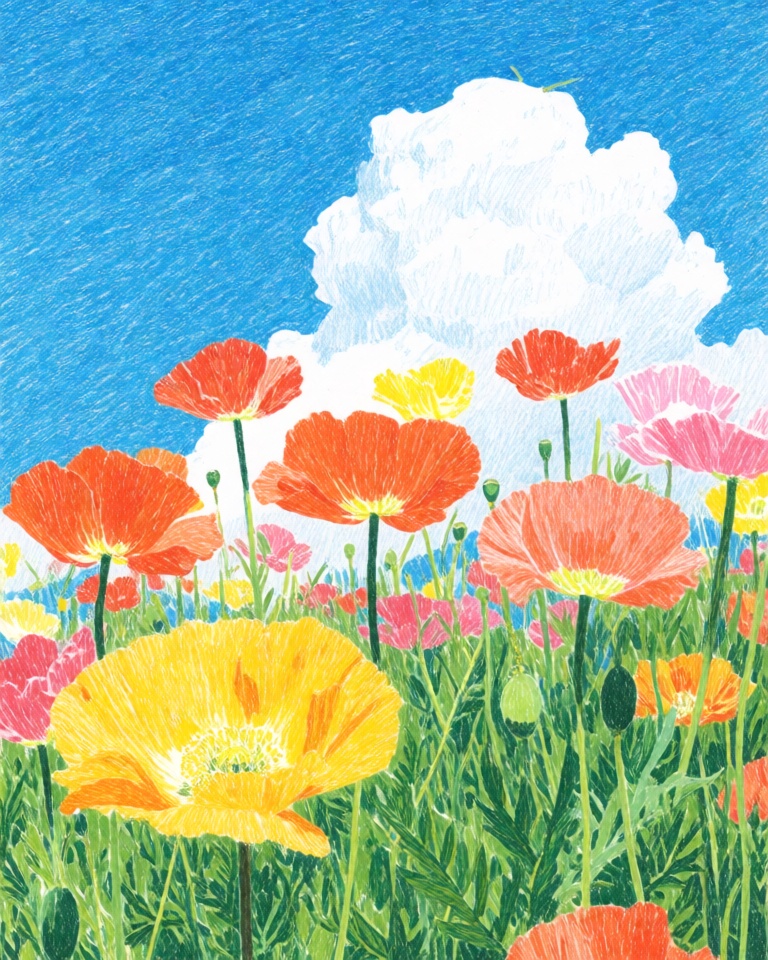 vivid colored pencil daylight style