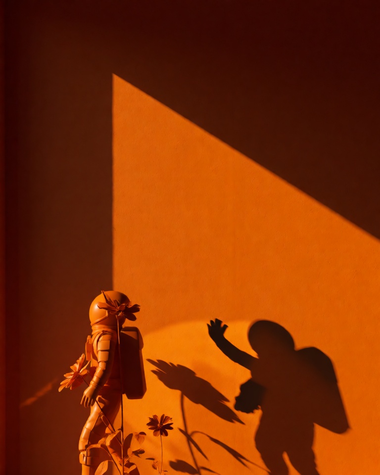 Bold Orange Geometric Shadow