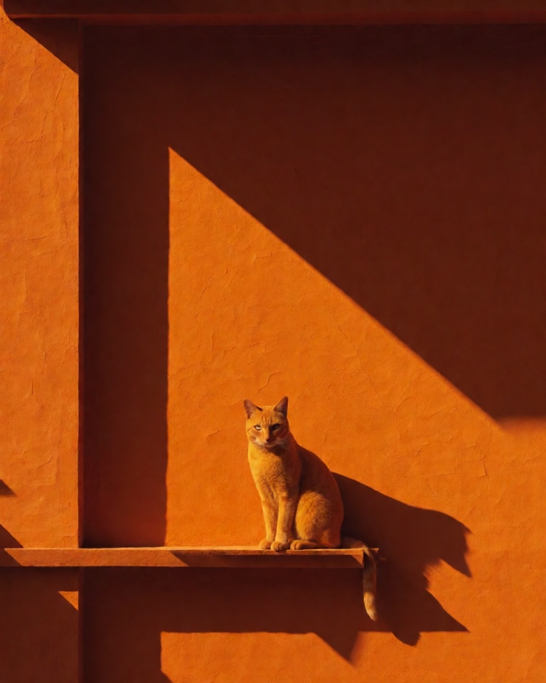 bold orange geometric shadow style