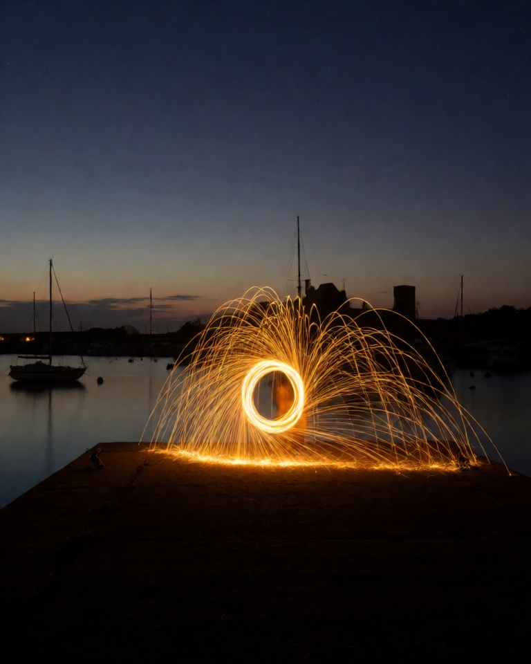 golden lightpainting nocturnal style