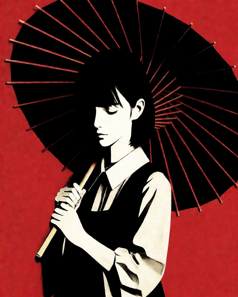crimson noir papercut style