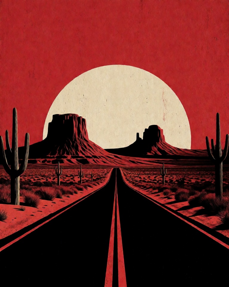 crimson noir papercut style