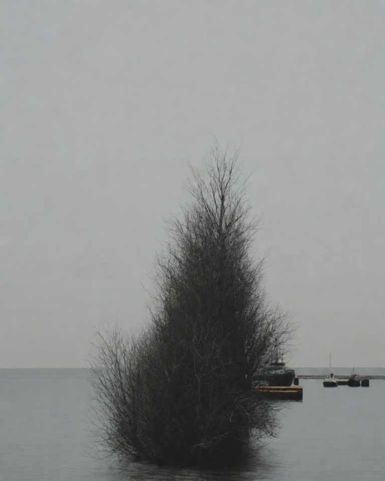 grey surreal dissolve style