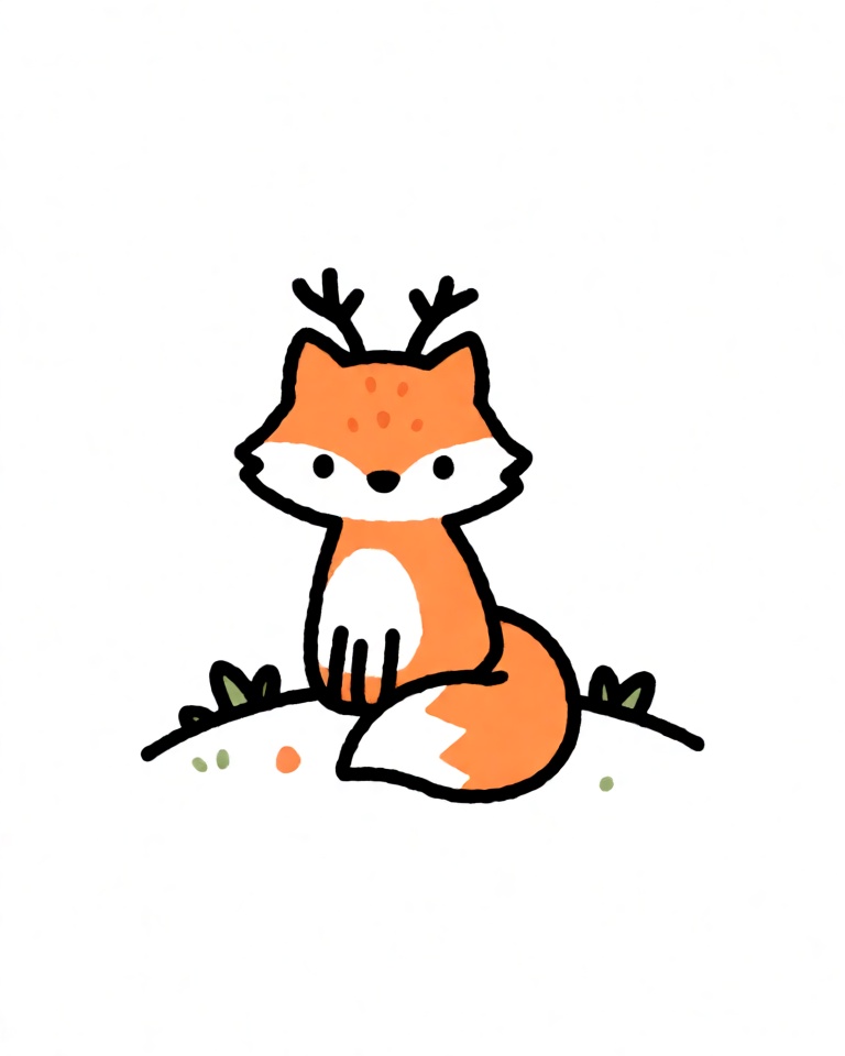 cute lineart doodle style
