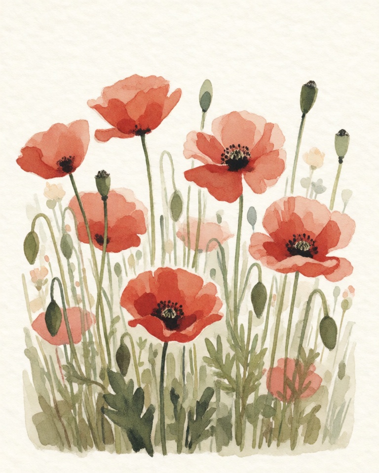 loose terracotta watercolor style