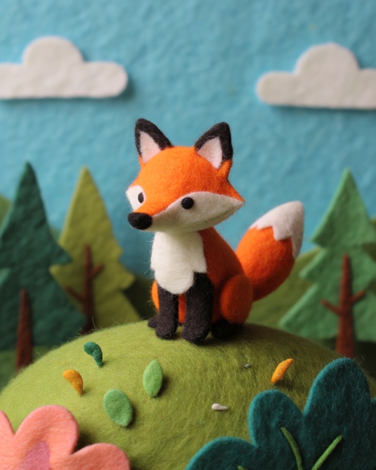 felt craft diorama style