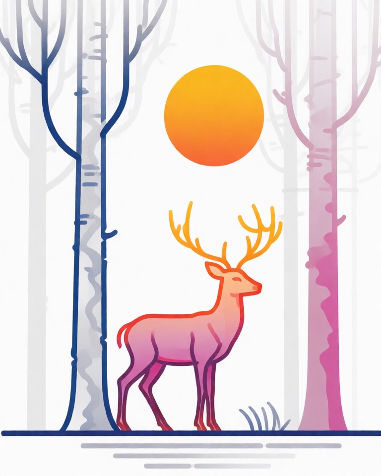 warm line gradient minimal style