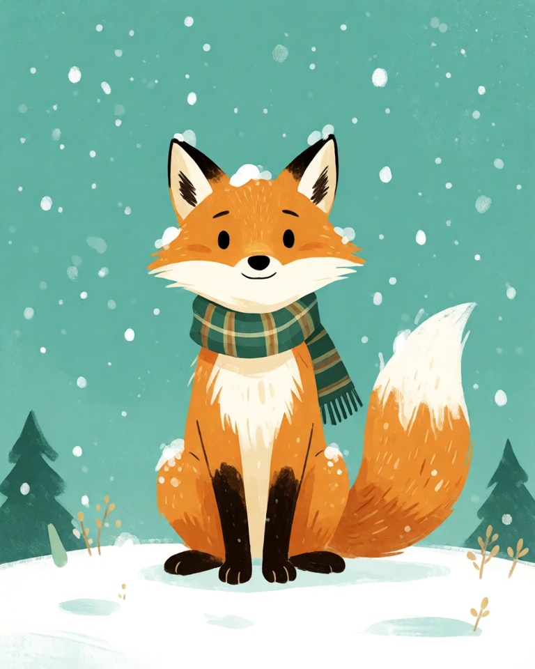 warm teal storybook style