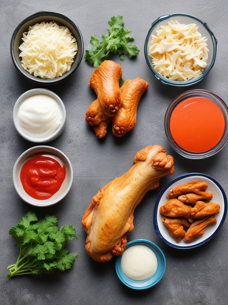 Raw chicken wings in a bowl with seasoning