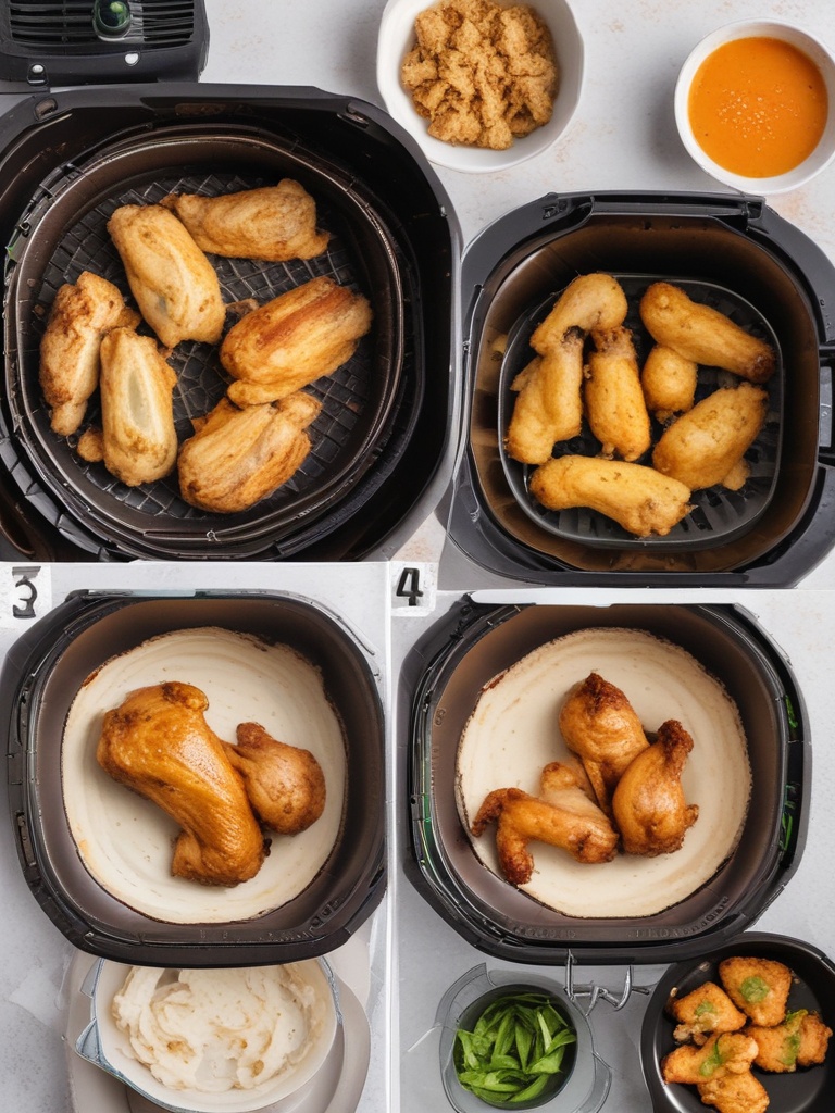 Seasoned chicken wings arranged in an air fryer basket