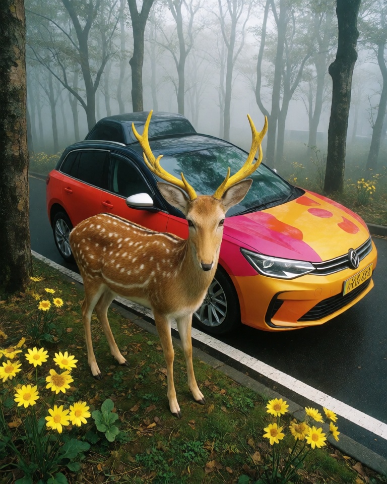 vivid surreal streetscape style