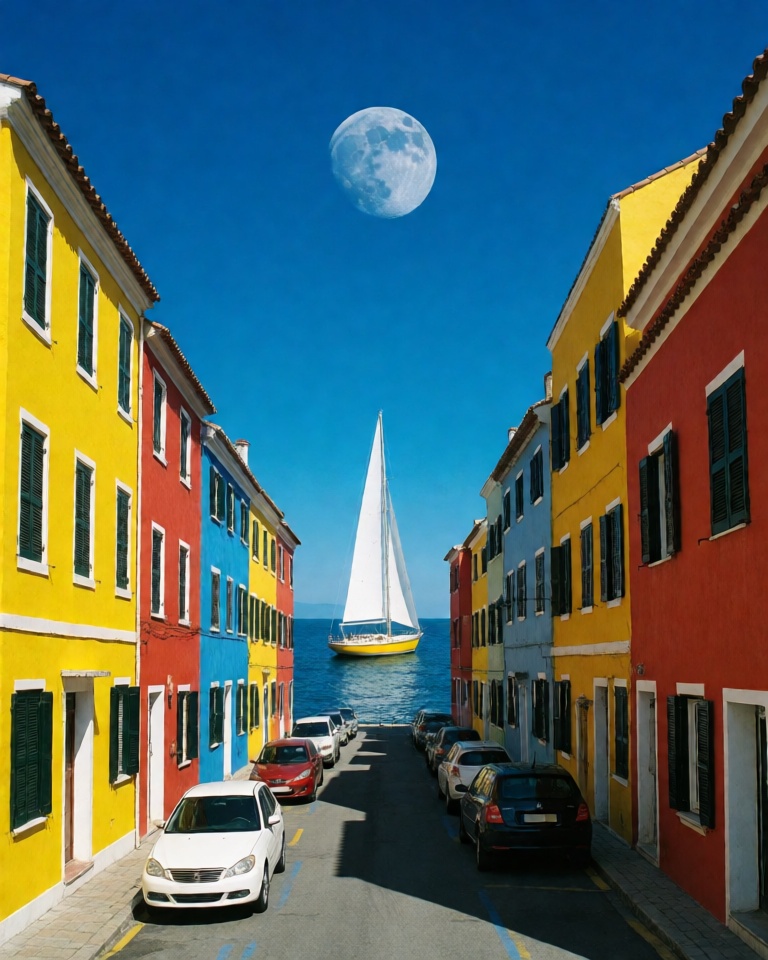 vivid surreal streetscape style
