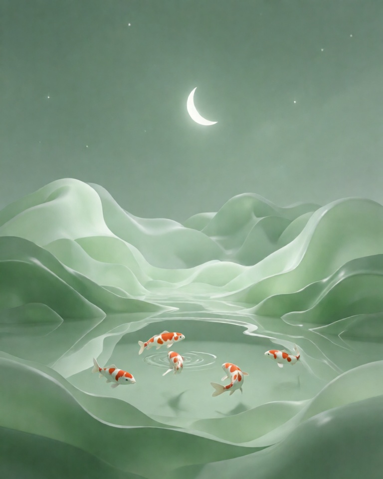 misty jade surreal style